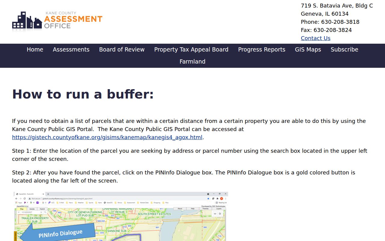 Aurora neighbors Kane nearby parcel buffer