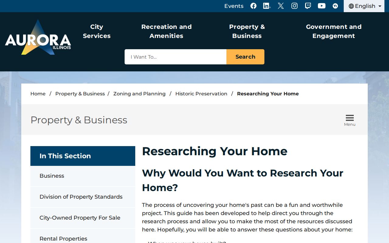 Aurora previous residents historic home research guide