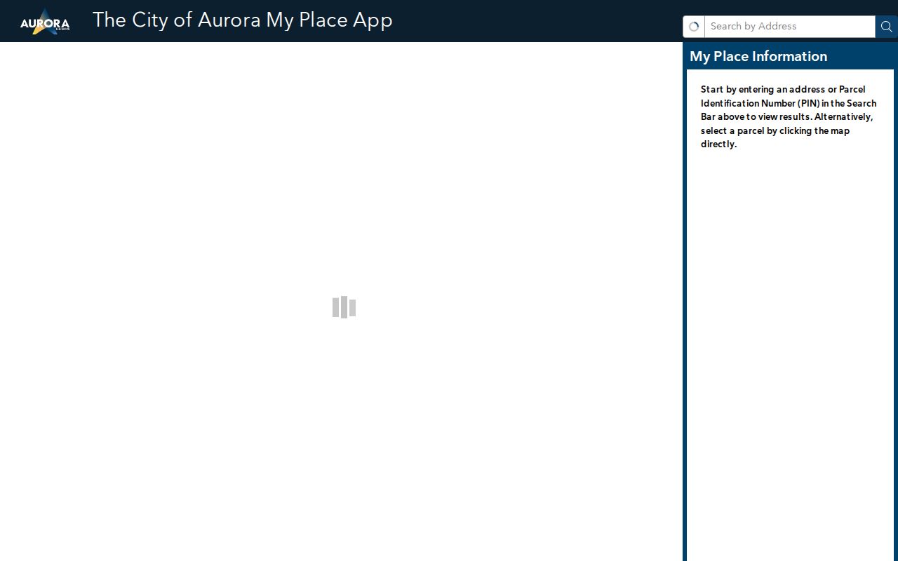 Aurora MyPlace GIS address and parcel search for street records